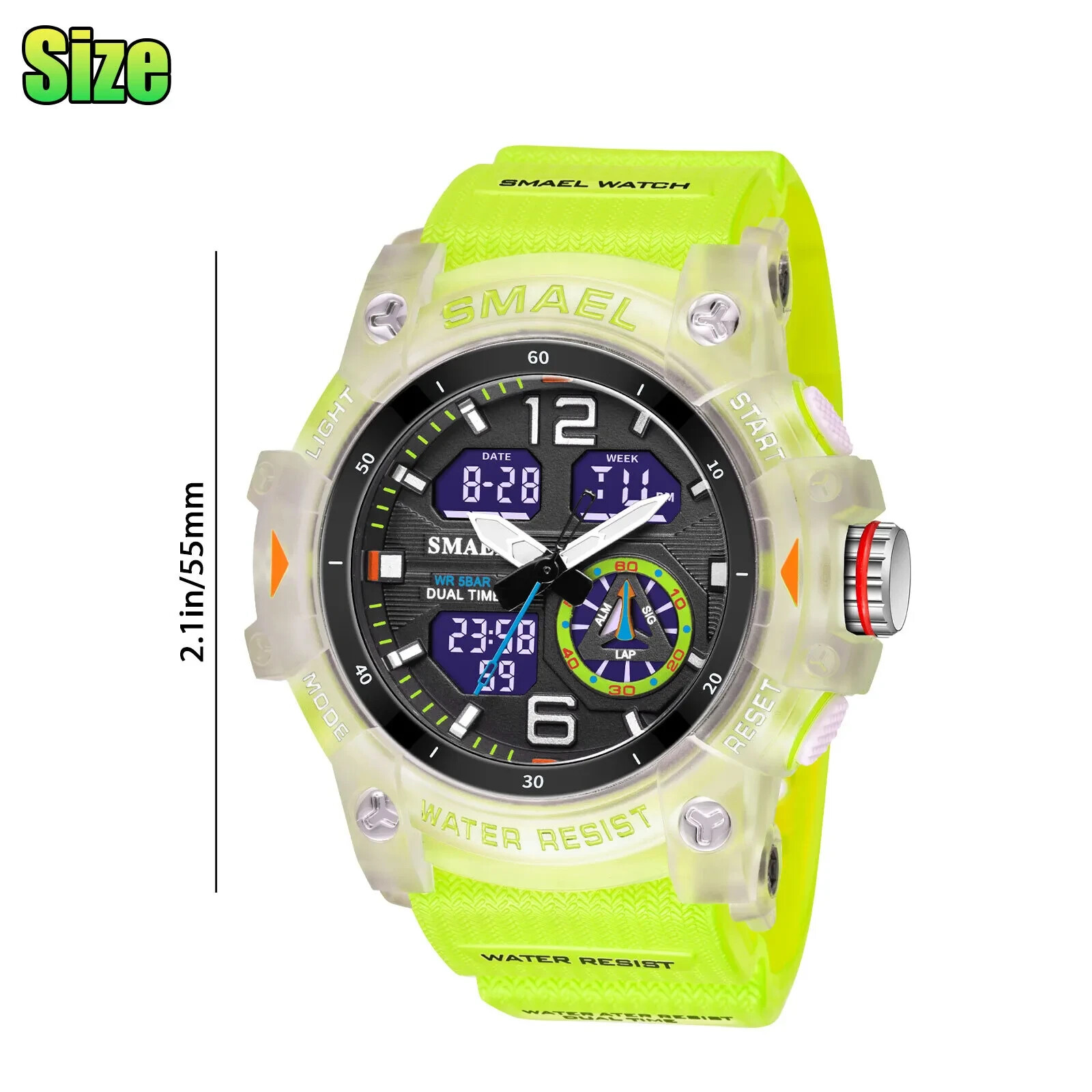 Reloj Militar LED para Hombres Pulsera Deportiva Digital&Cuarzo Impermeable