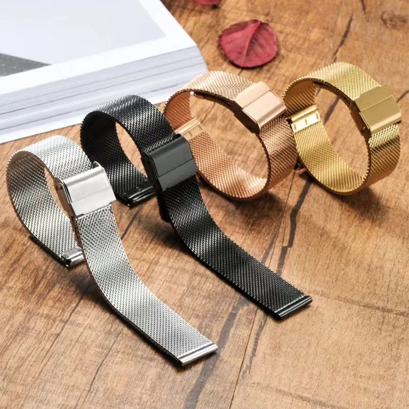 12–24mm Stainless Steel Mesh Metal Watch Strap Band Unisex