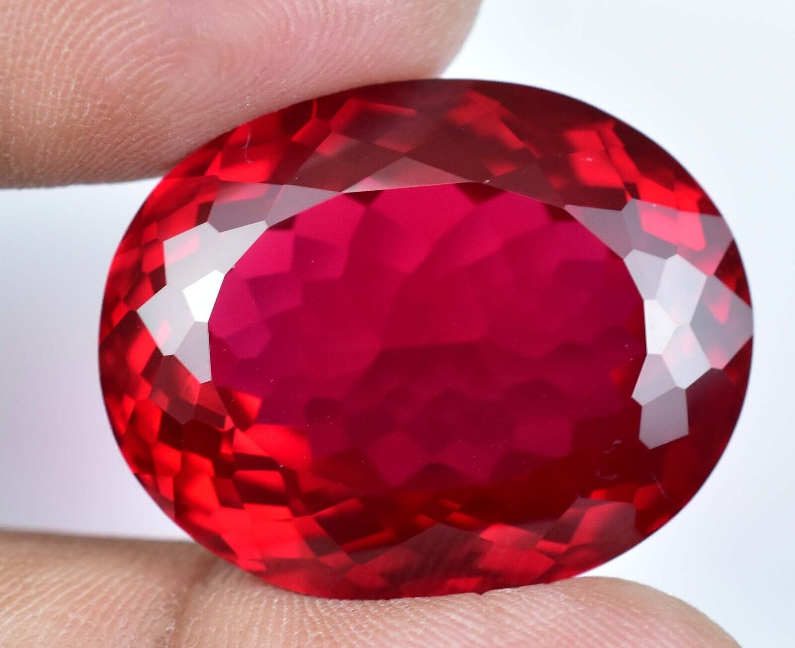 Natural Myanmar Blood Red Ruby 59.10 Ct Oval Certified Flawless Loose Gemstone