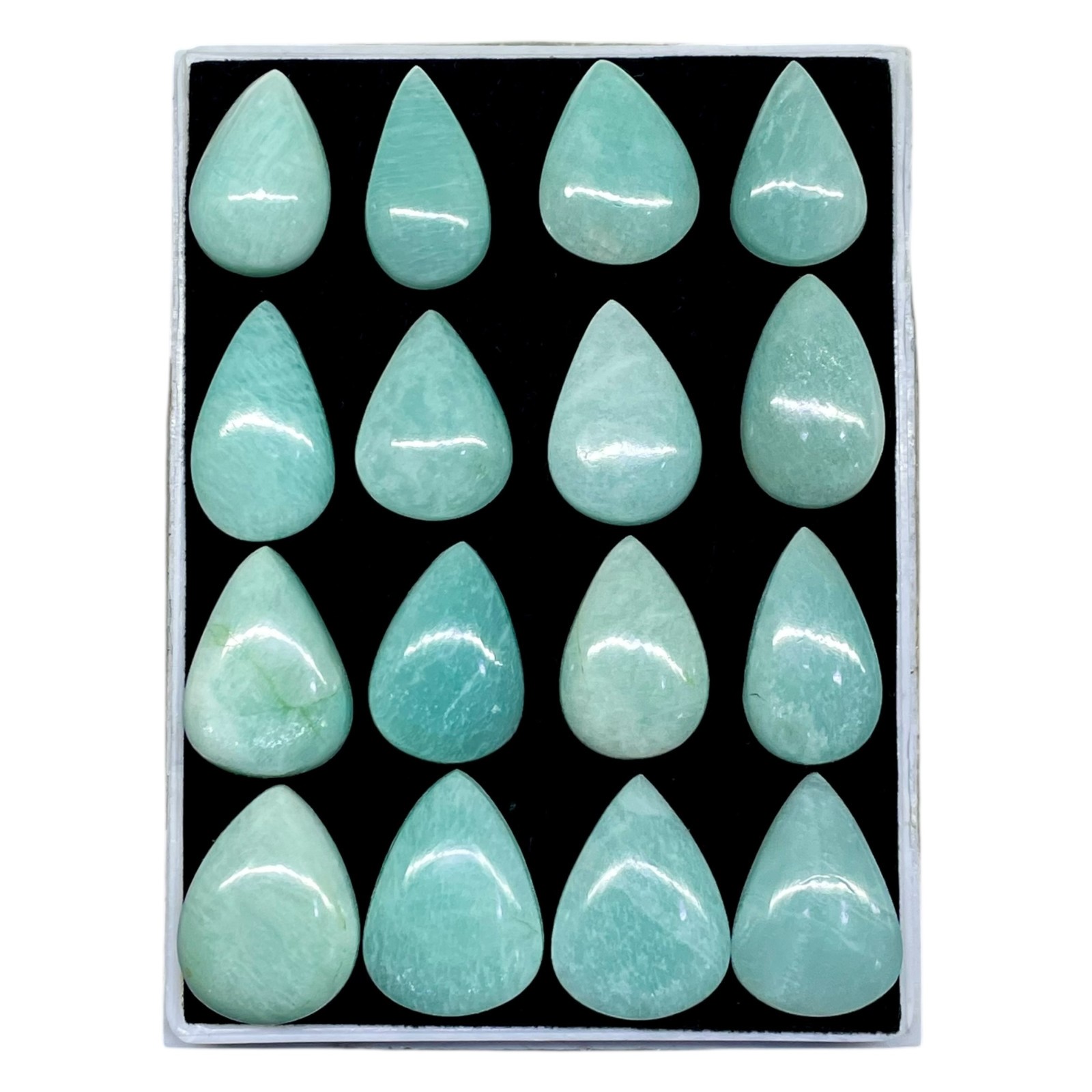16 Pcs Natural Amazonite 25-29mm Huge Pendant Size Loose Cabochon Gemstones Lot