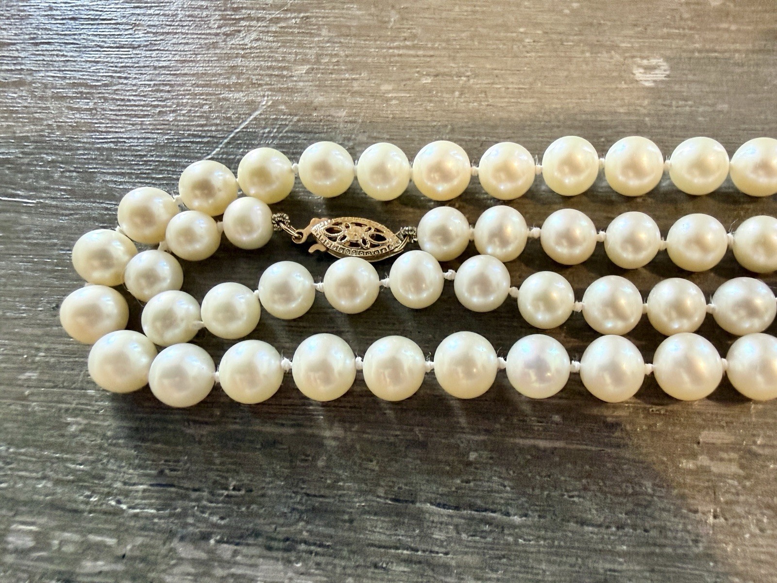 Pearl Paradise Necklace Strand 6.5-7.0mm 28” Length 14K Solid Yellow Gold Clasp