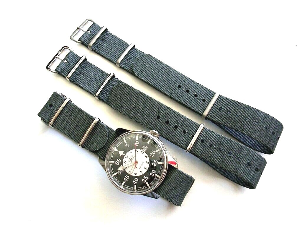 NATO G10 ® British Admiralty Grey prem Nylon watch band RAF strap Bond IW SUISSE
