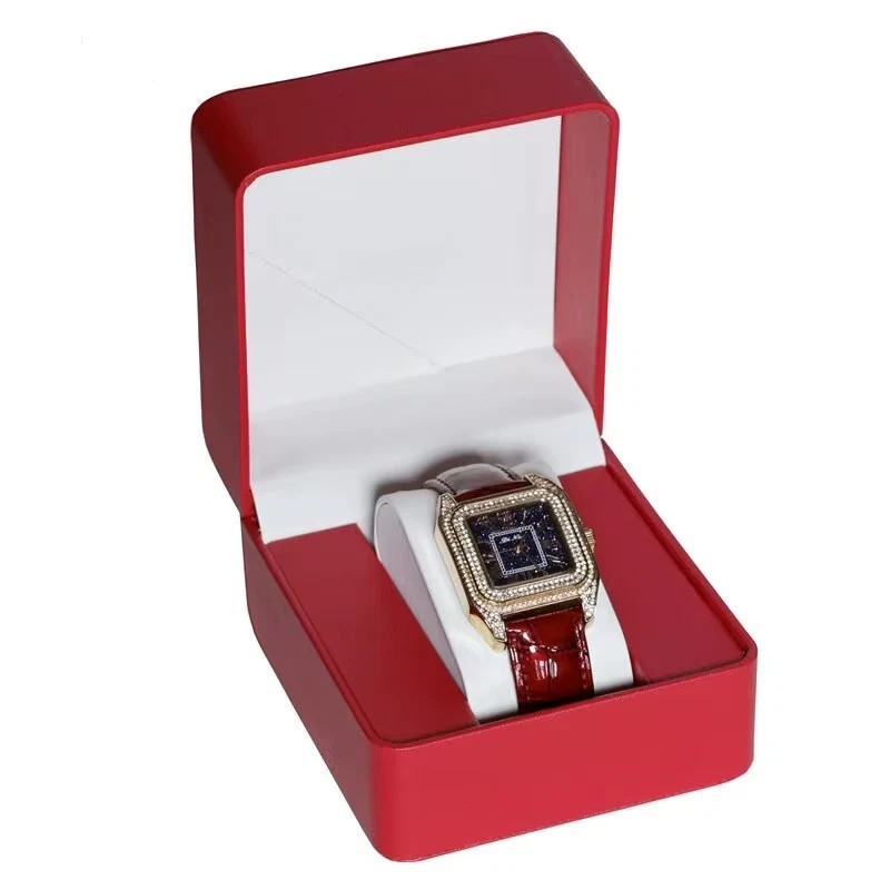 Single Watch Gift Box with Pillow PU Leather Wristwatch Display Case Organizer f