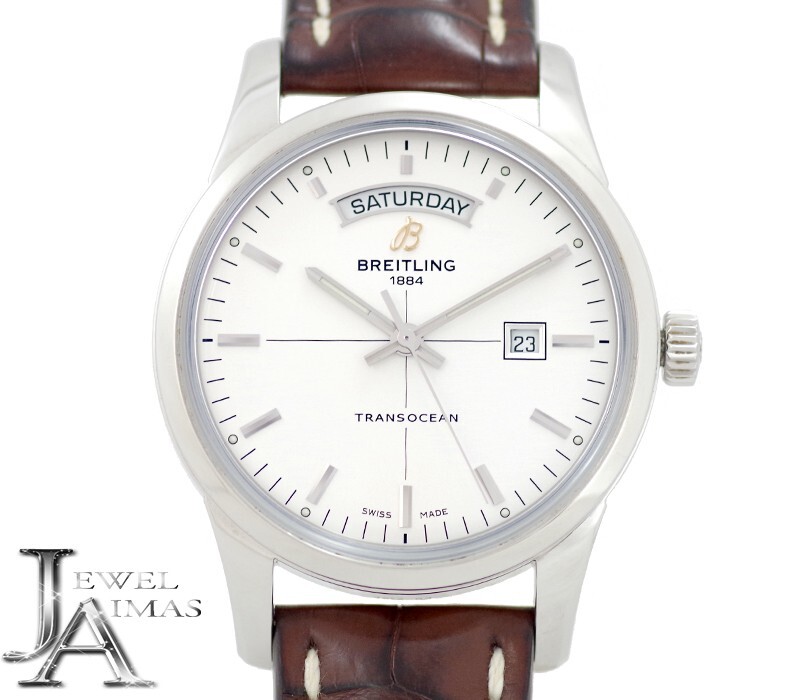 BREITLING Transocean A45310 Silver Dial SS Men’s Automatic