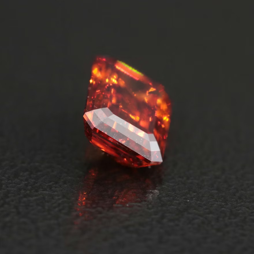 1.49 CT Lab Grown Fancy Vivid Orange Diamond w/IGI Report VS1 Clarity
