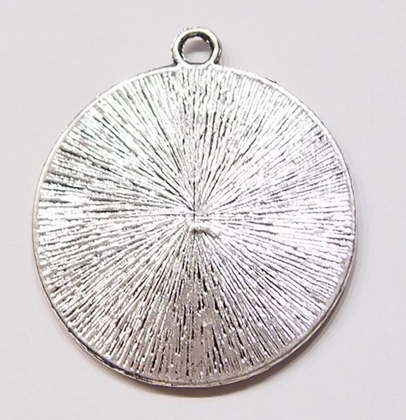4 of 30mm Round Antique Silver Victorian Art Deco Beaded Pendant Setting 44x38mm