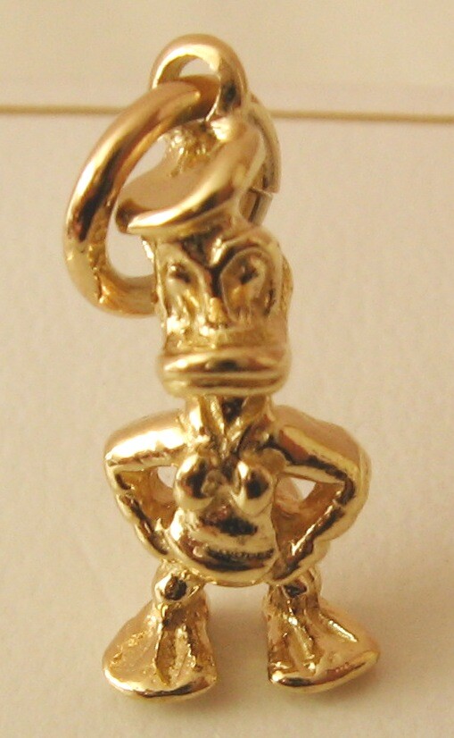 GENUINE SOLID 9ct 9K Yellow Gold 3D DONALD DUCK DISNEY ANIMAL Charm/Pendant