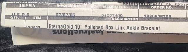 NIB VTG 14K EternaGold Delicate 10″ Polished Box Link Ankle Bracelet 1.2g