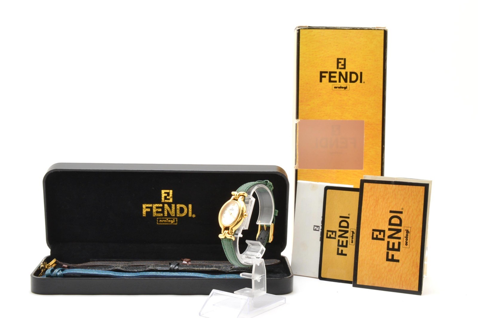 [Exc+5 w/BOX] FENDI 640L 4 colors Change Belts Chameleon Quartz Women Watch