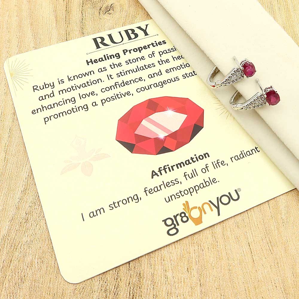 gr8onyou An Genuine | Everyday RUBY Earrings in Sterling Silver