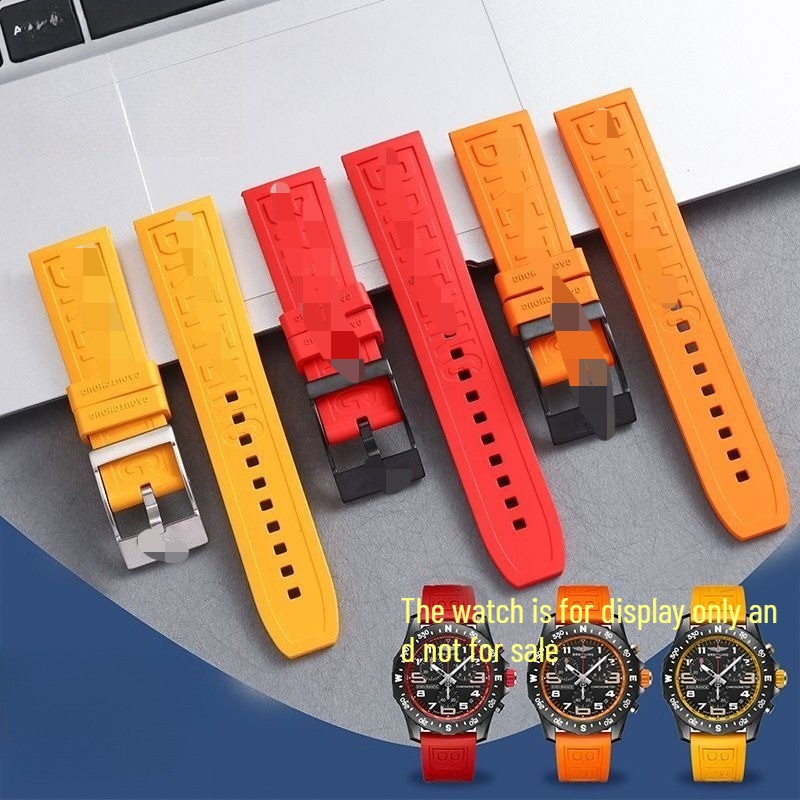 22 24mm rubber strap silicone suitable for Breitling Avenger orange blue
