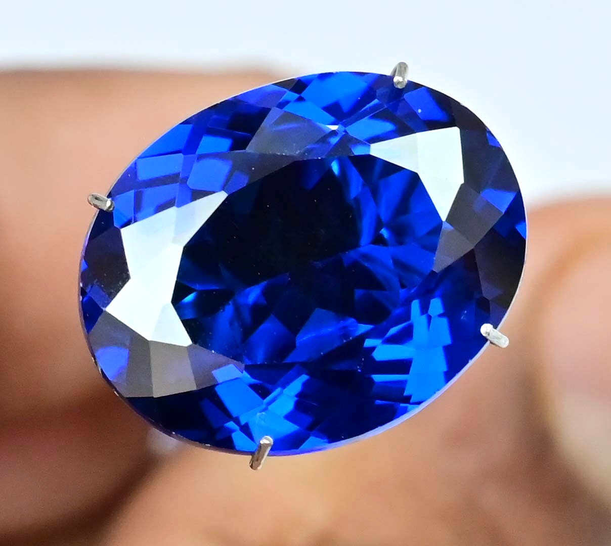 Natural D’ Block Blue Tanzanite 13.40 Ct Excellent Oval Certified Loose Gemstone