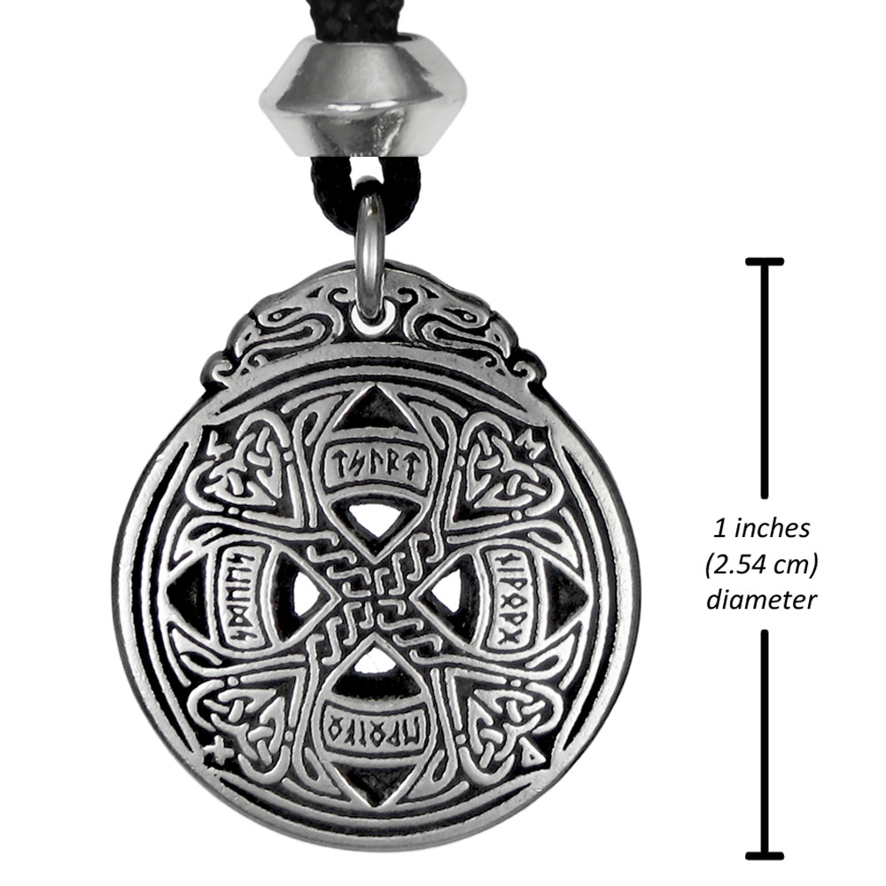 Pewter Norse Runic Love Amulet Necklace Viking Rune Pendant Talisman Jewelry