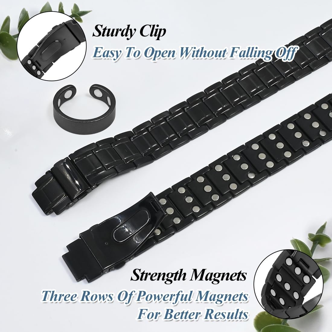 Magnetic Bracelets for Men – 3X Strength Titanium Magnetic Therapy Bracelet