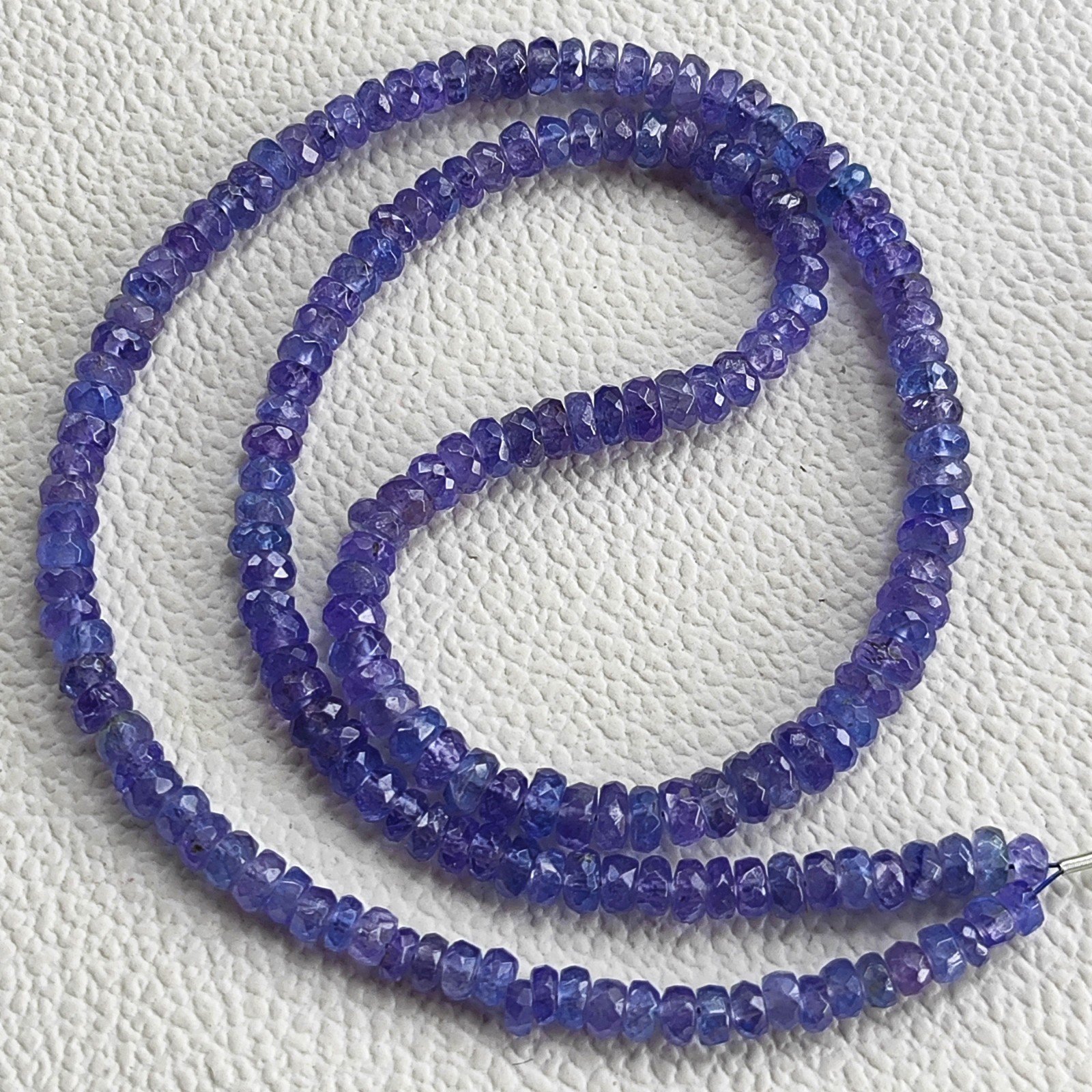 Natural Tanzanite Faceted Rondelle 4-4.5mm Beads Tanzania Gem 16″ Strand DIY