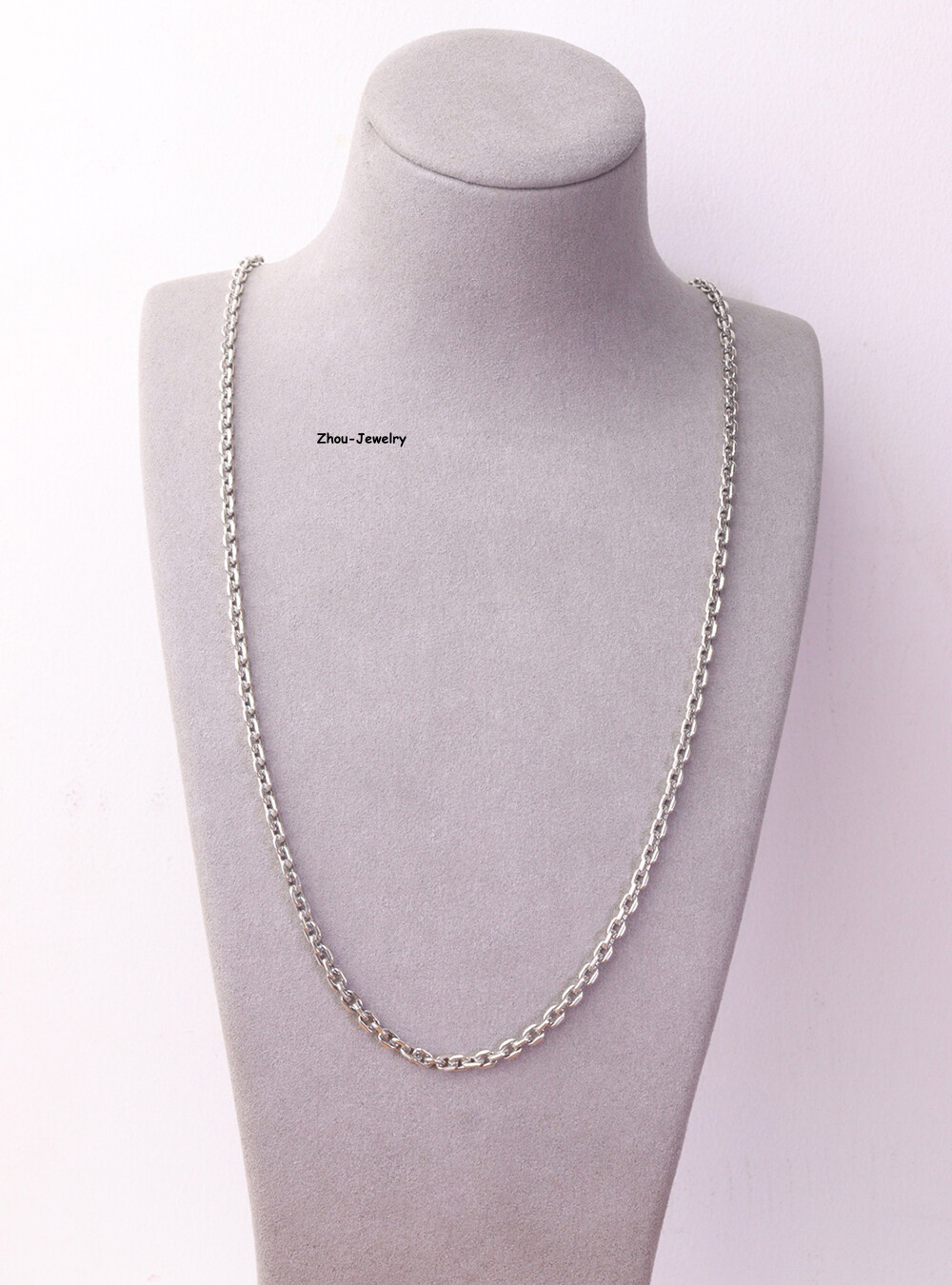 Solid 925 Sterling Silver Women Men 4mm Square O Link Chain 26-27g 27.5inch