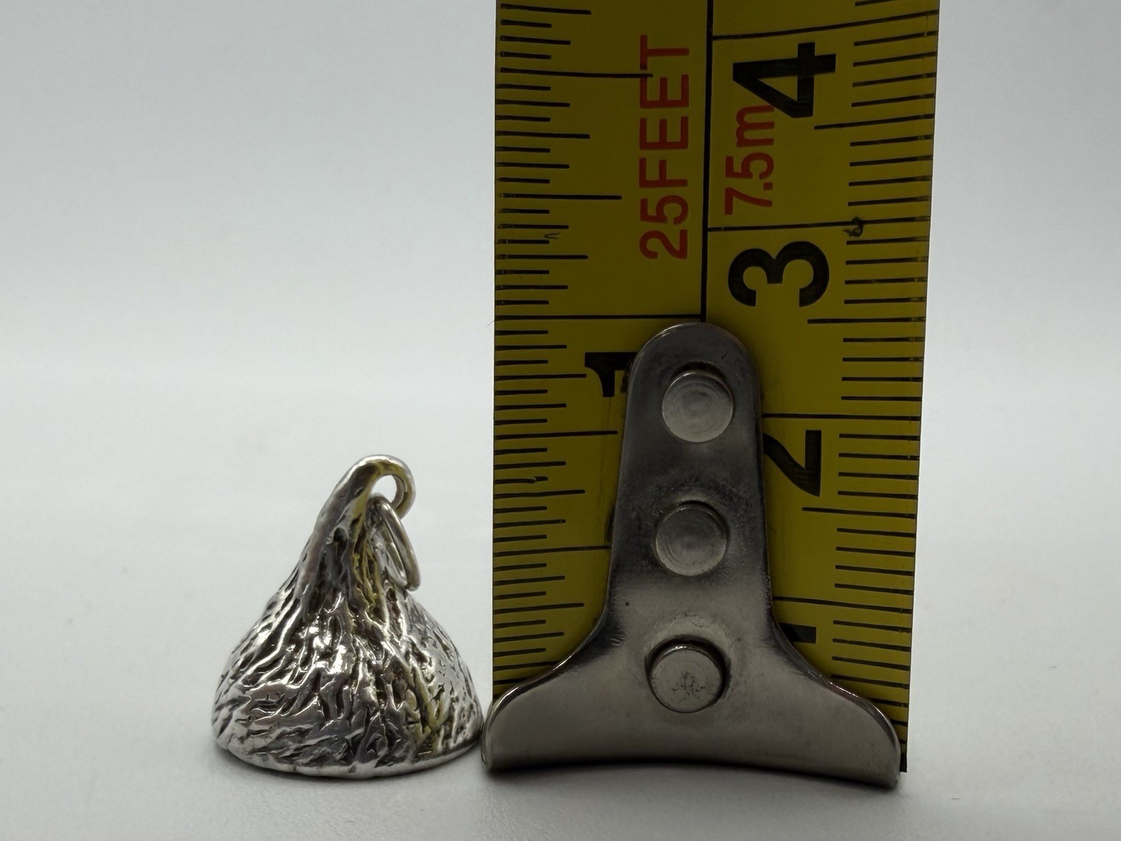 Sterling Silver Hershey Kiss Kisses Solid Charm Pendant Chocolate Candy 12.6g
