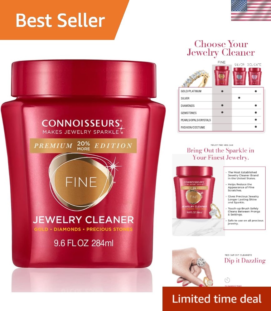9.6oz Ammonia-Free Jewelry Cleaner: Restore Shine for Fine & Silver Pieces