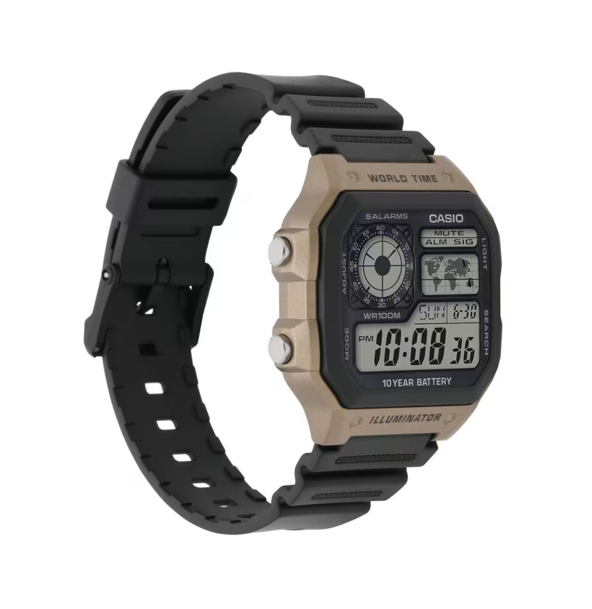 Casio AE1200WH-5AV, Chronograph Watch, Illuminator, 5 Alarms, 10 Year Battery