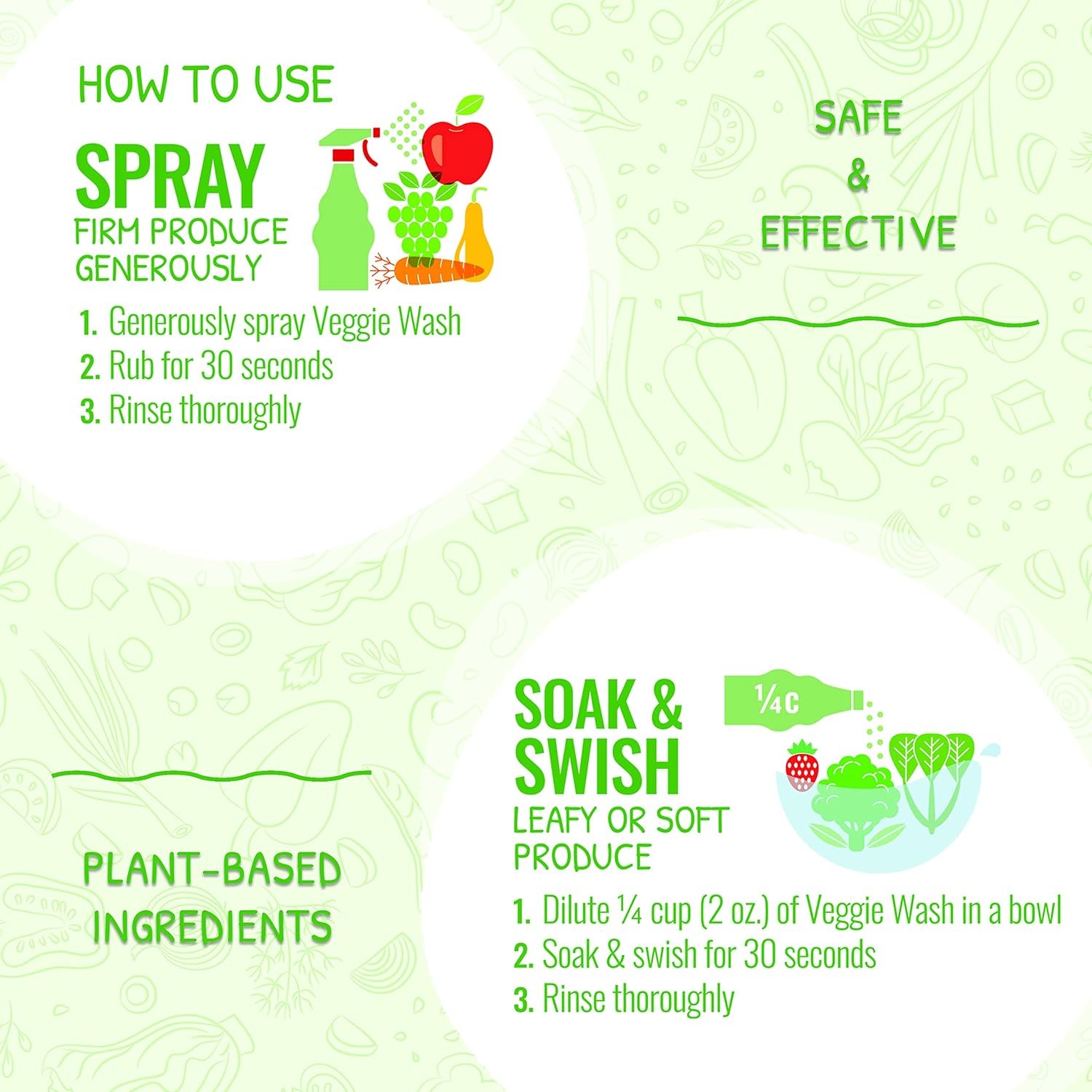 Veggie Wash Fruit & Vegetable Wash, Produce and 16 Fl Oz (Pack of 2)