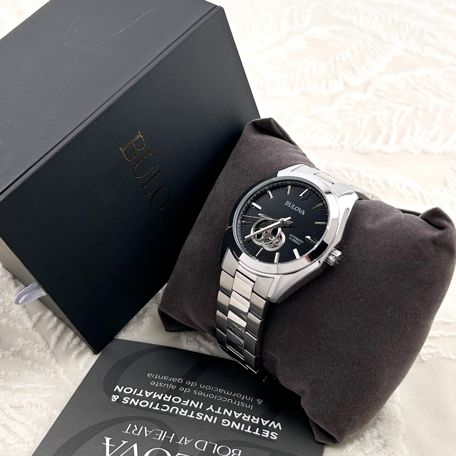 Bulova classic Surveyor 96A270 Black Dial Men’s Automatic Chronograph 42mm