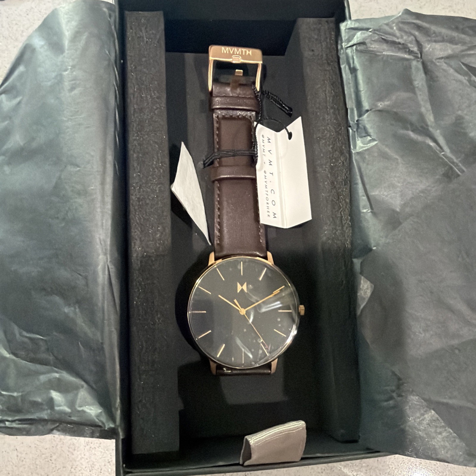 MVMT Mens Black On brown Dress Watch – NEW IN BOX