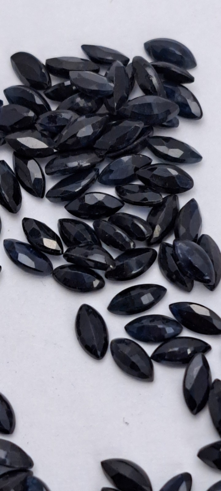 100 pieces Marquise Shaped Black Synthetic Cubic Zirconia Loose Stones 5x3mm