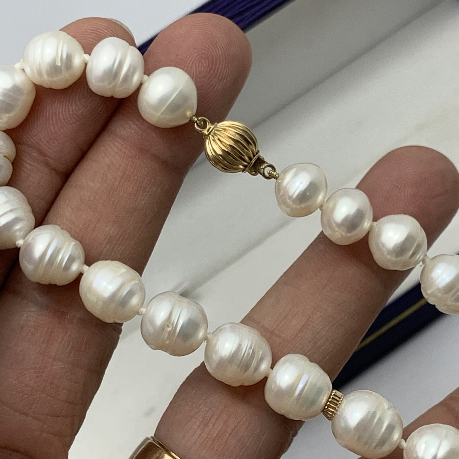 Japan Cultured Pearls Baroque Necklace 8.7 – 11mm Pearl 14k Gold
