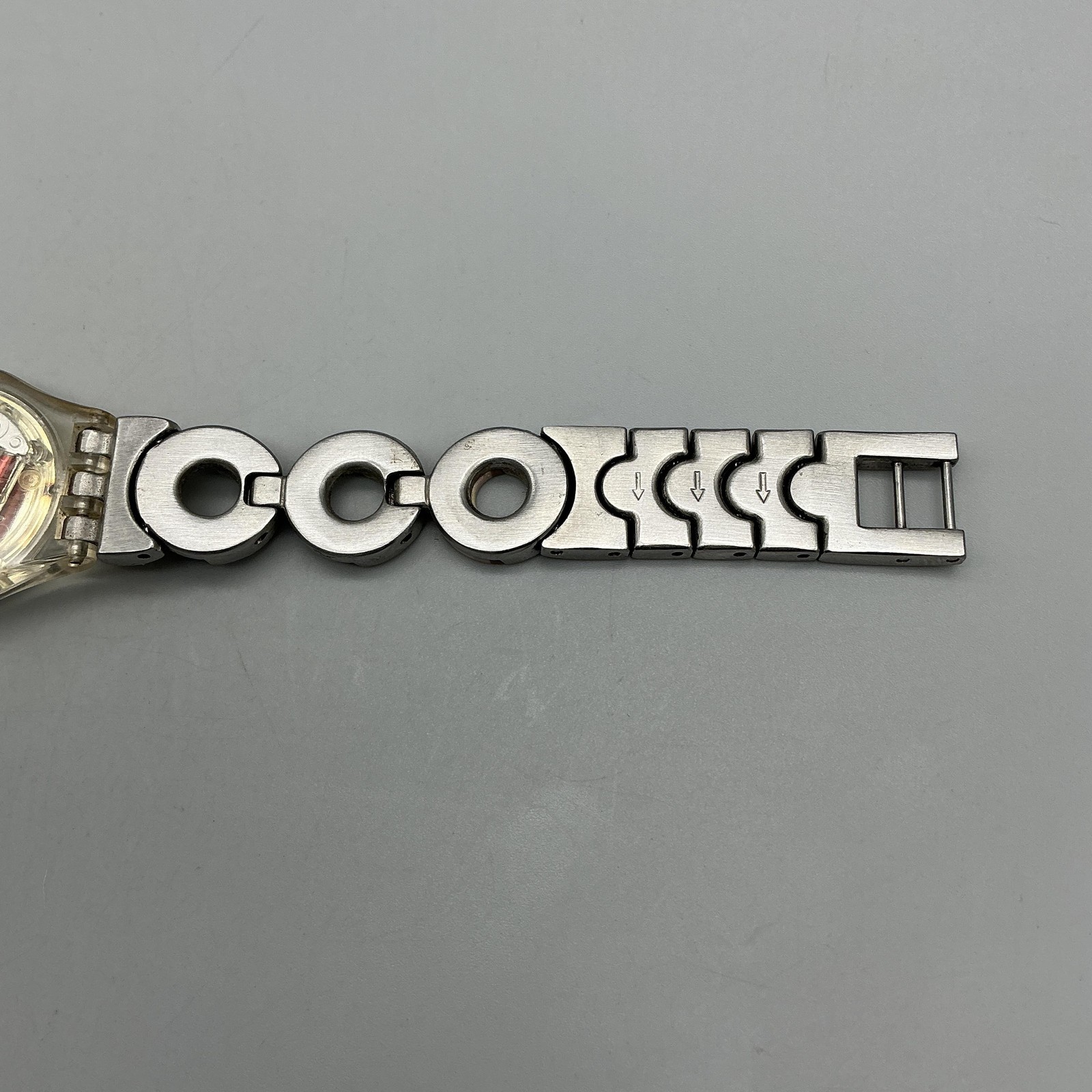 Vintage Swatch Metallic Dune Womens Watch 25mm Stainless Swiss New Battery 7.75″