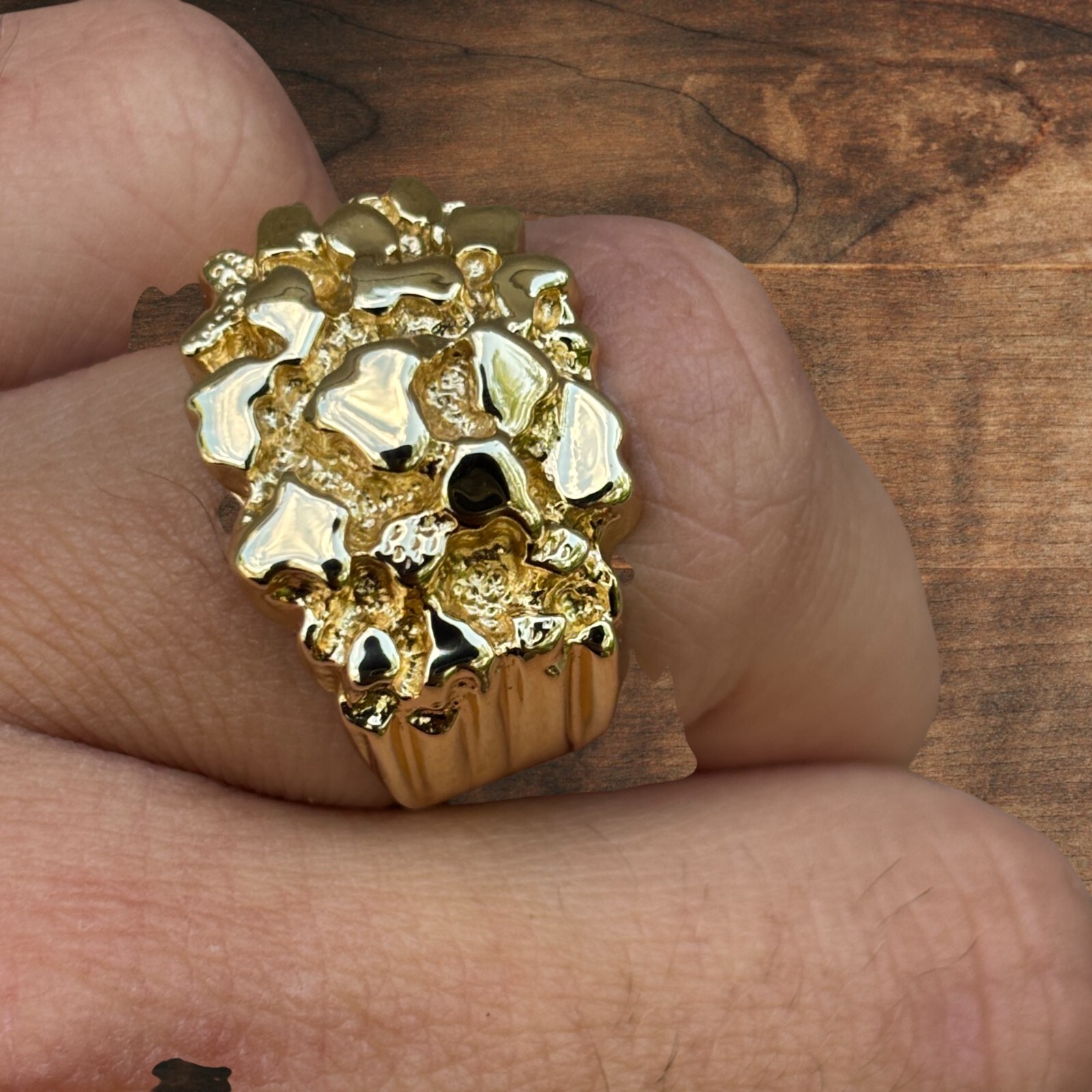 Nugget Ring – Real 925 Sterling Silver or 14k Yellow Vermeil or 14k Rose Vermeil