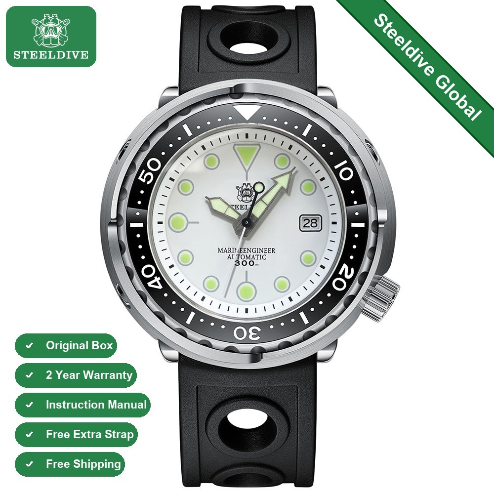STEELDIVE SD1975 Mens 47.5mm 300M Automatic Dive Watch NH35 Steel Japan