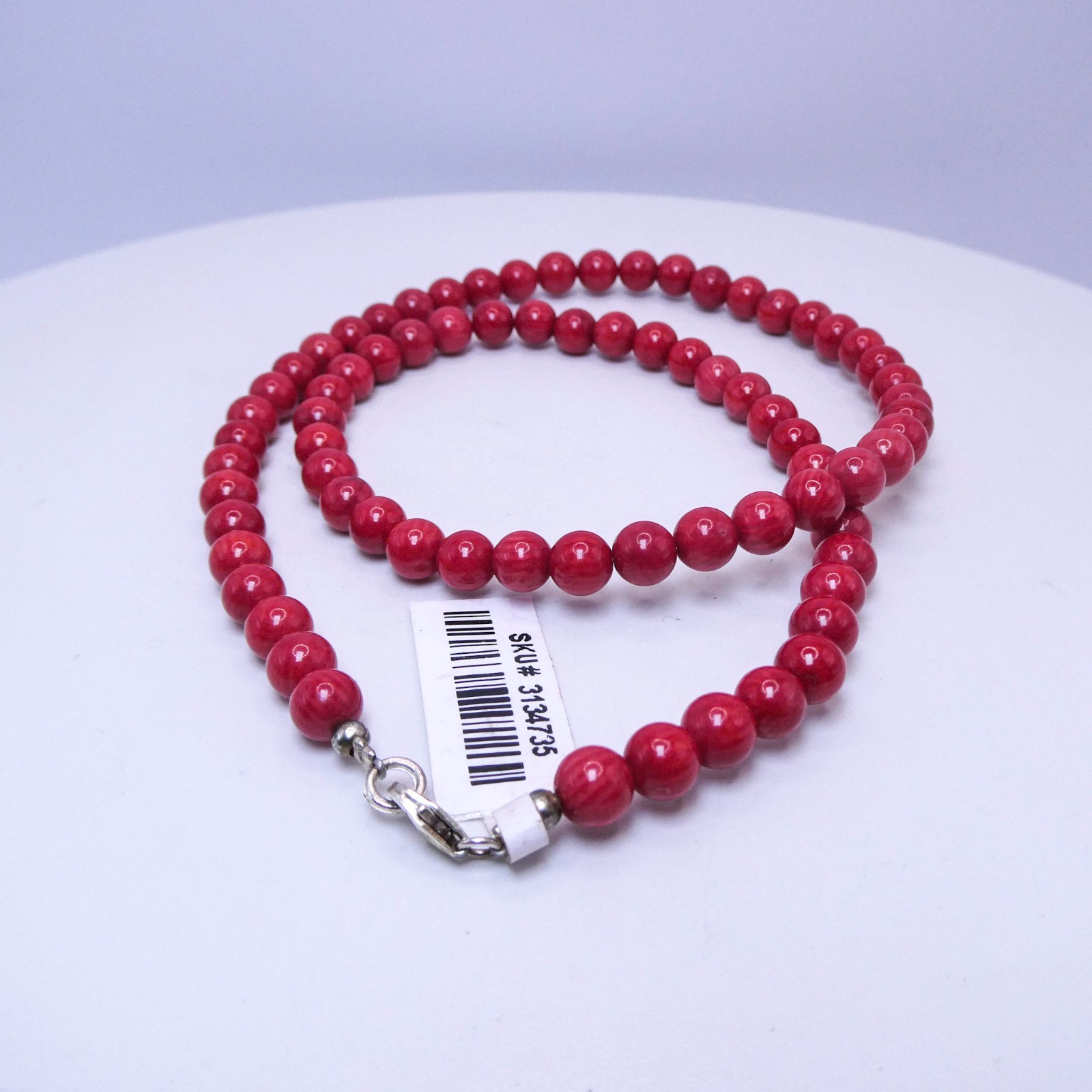 New Red Coral Stackable Beaded 18″ Necklace