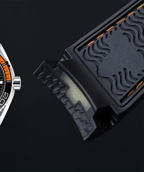 21mm FKM Rubber Watch Strap Fits Omega Seamaster Planet Ocean 600M