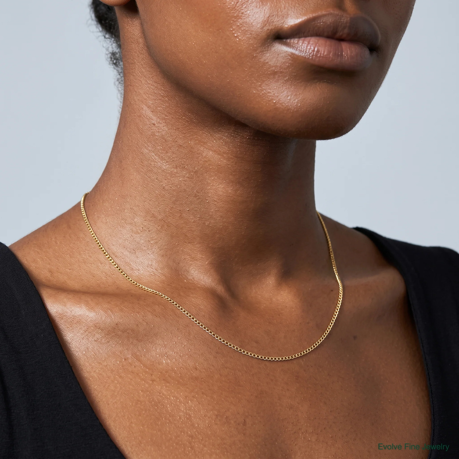 14K Yellow Gold .5 Mm Carded Curb Chain Necklace 16″-24″
