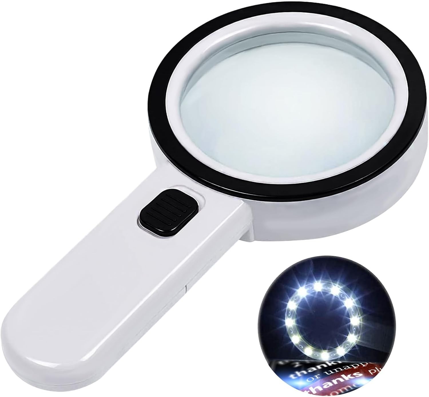 Ultra-Clear Reading Magnifier with 12 LEDs – Ideal for Seniors & Night Use
