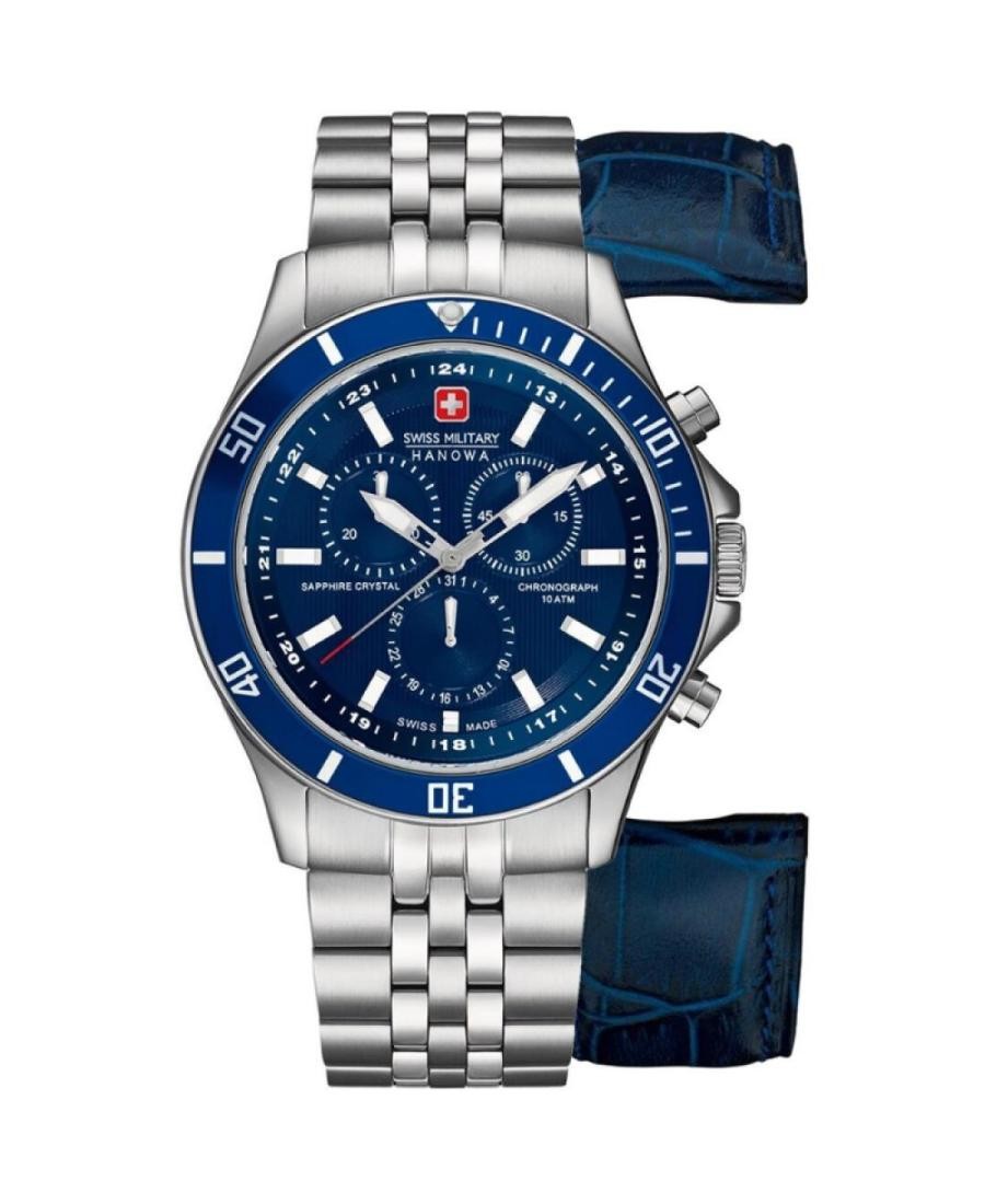 SWISS MILITARY HANOWA Men Analog Quartz Casual Watch Classic Dress Blue Dial Wat