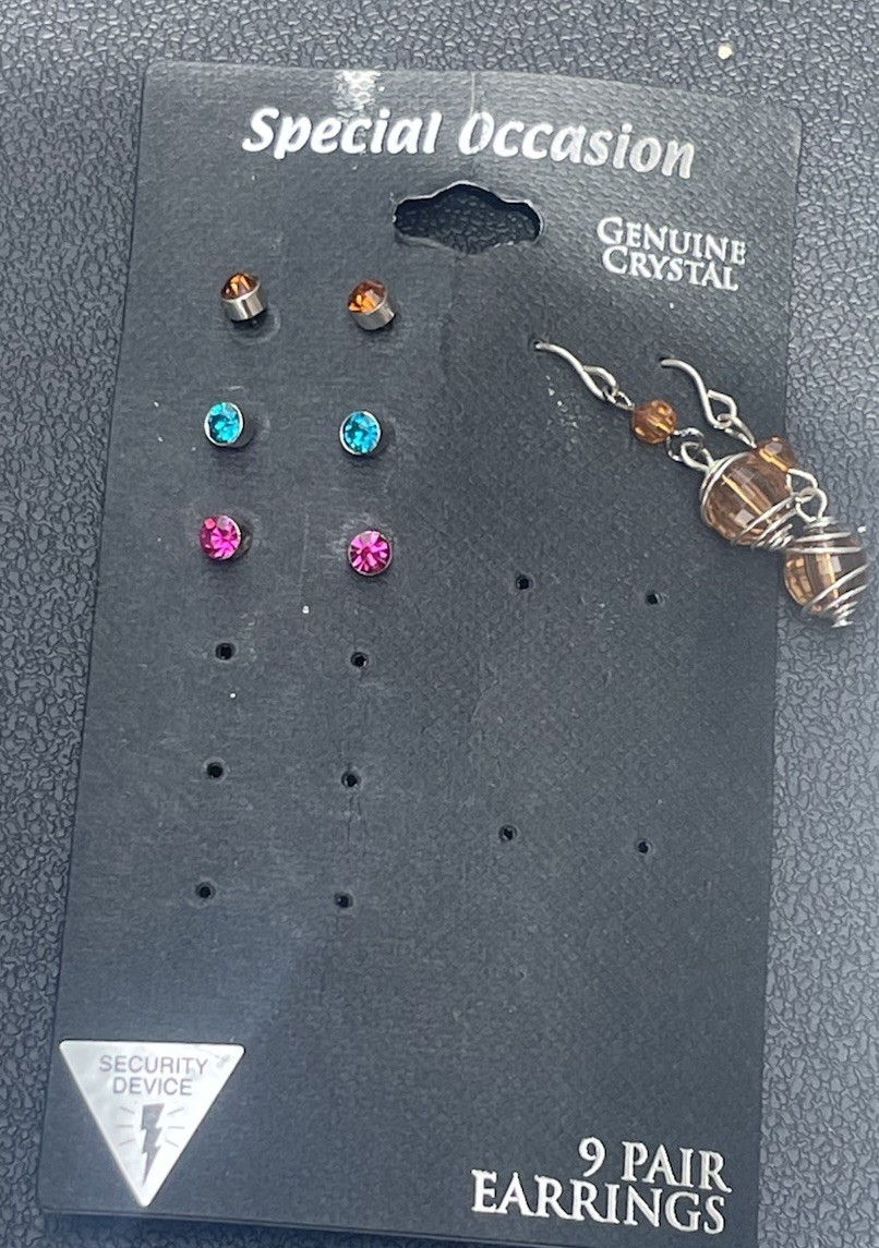EARRING LOT STUD DANGLE DROP HOOP RHINESTONE BEADS