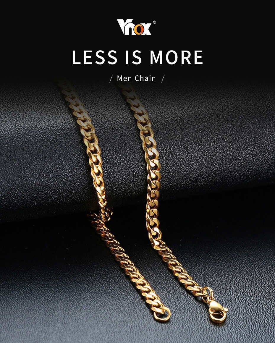 Cuban Chain Necklace Basic Stainless Steel Link Chain Chokers Vintage Colla