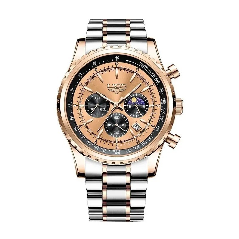 LIGE 2024 Top Brand Luxury New Men Watch Quartz Man Watches Waterproof Luminous