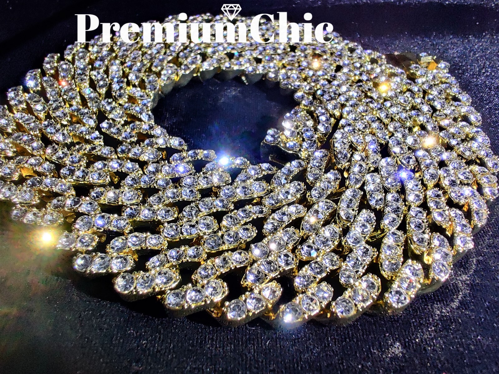 Miami Cuban Designer Link CZ Chain or Bracelet FULLY ICED Gold Plated Jewelry