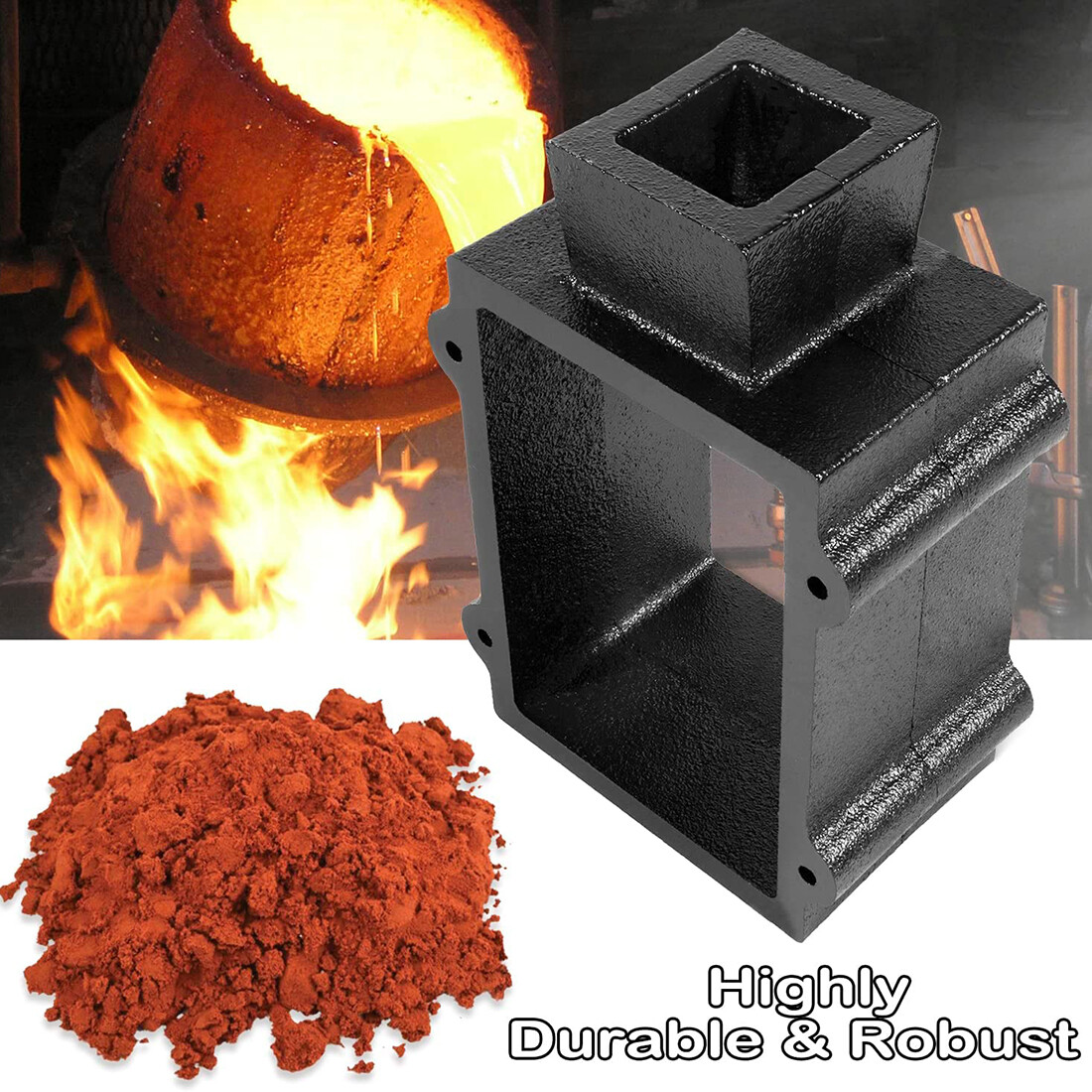 2-Piece Cast Iron Flask Mold Frame Sand Casting Jewelry Making Metal Casting