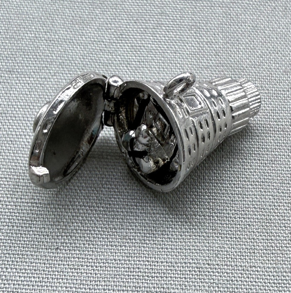 Vintage Sterling Silver Mercury Space Capsule Charm NASA Astronaut Opens 3D