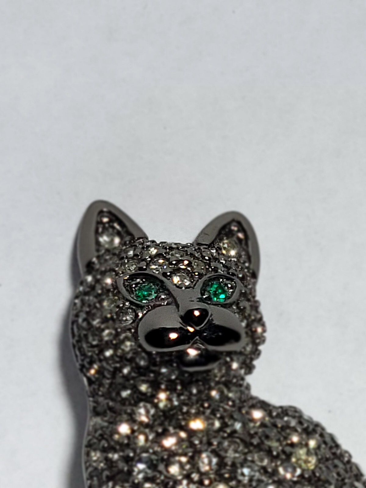 Vintage Brooch Black Cat On a Pillow Swarovski Pave Crystals 1999 Precious Pets