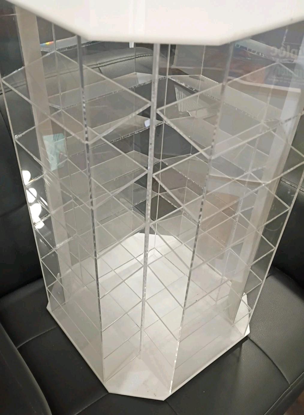 Rotating Acrylic Counter Sun Glasses Eye Glass Jewelry Display Case 19″ Acrylic