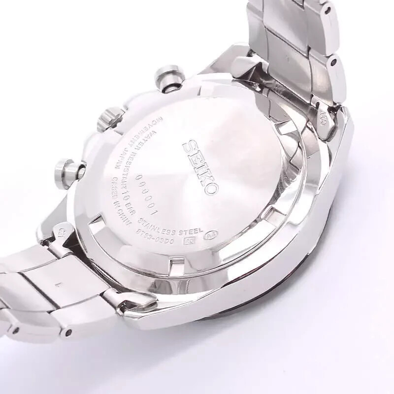 SEIKO Spirit SBTR027 Light Blue Stainless Chronograph Men`s Watch New in Box NEW