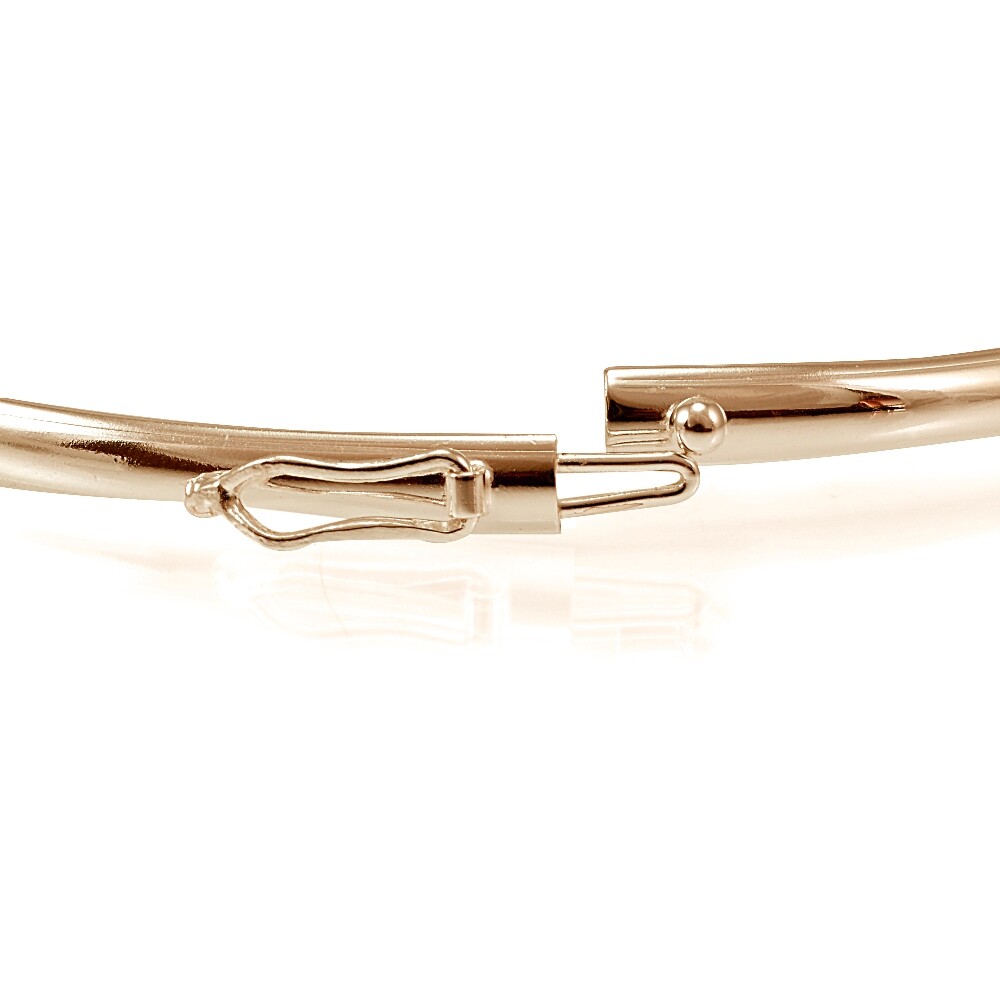 Rose Gold Tone over Sterling Silver Polished Flex Bangle Bracelet