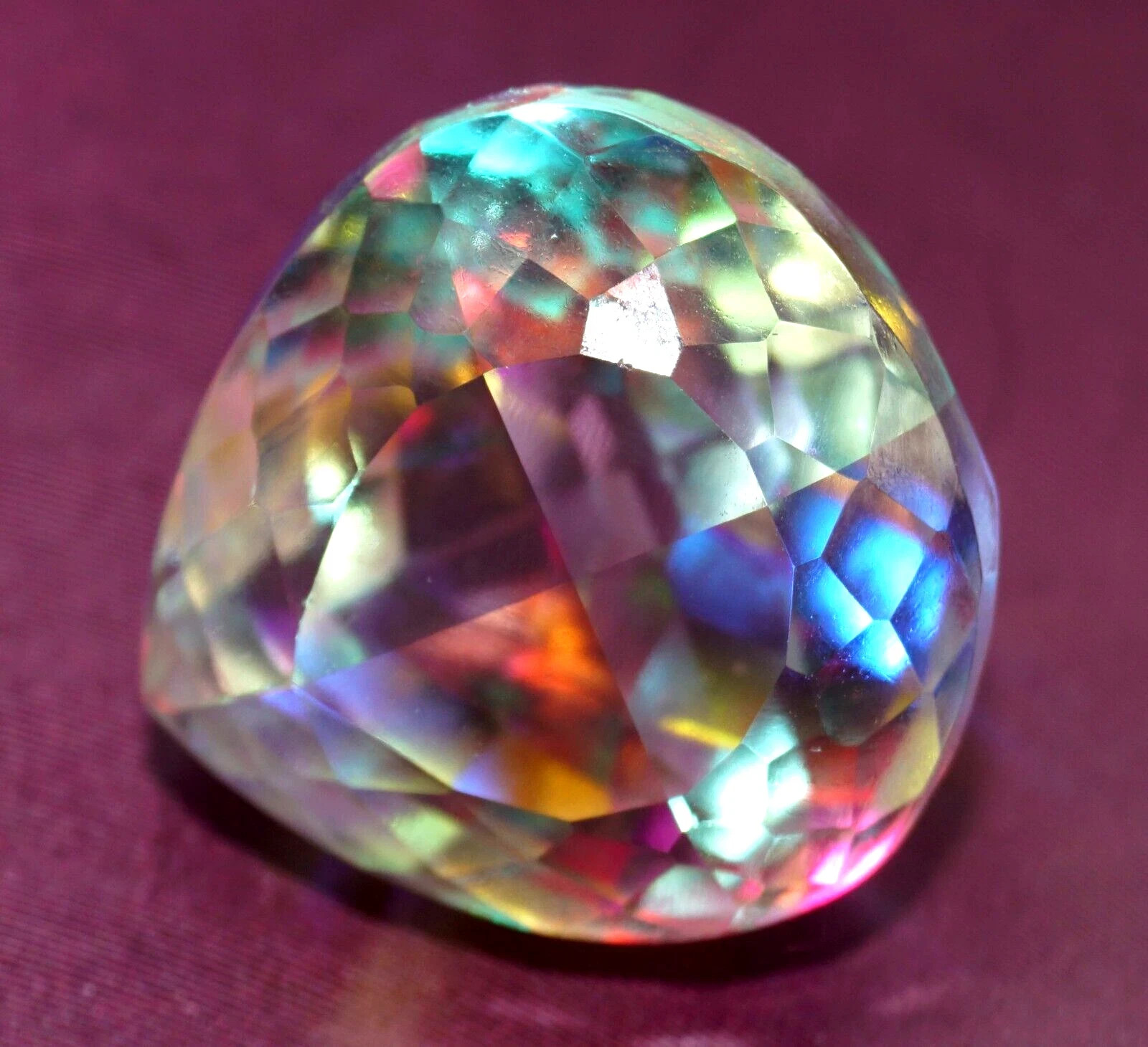 100 Ct Natural Mystic Pear Cut Rainbow Color Certified Loose Gemstone