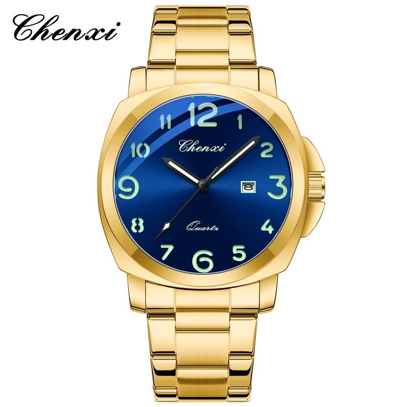 CHENXI Men’s Stainless Steel Luminous Casual Business Calendar Quartz Watch Gift