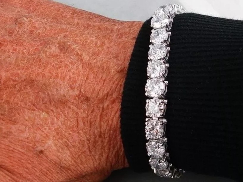 Wedding Tennis Bracelet Solid 14K White Gold 7 Carat White Cut For Women Gift