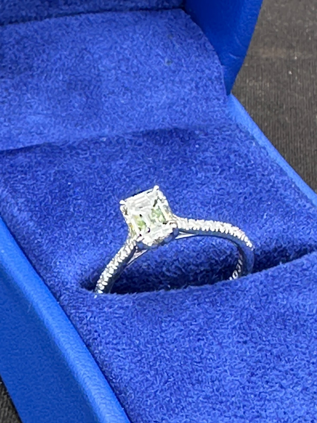 Tacori 1.01ct D VS2 Emerald Cut Diamond Engagement Ring GIA 18K Wht. Gold Sz 6.5